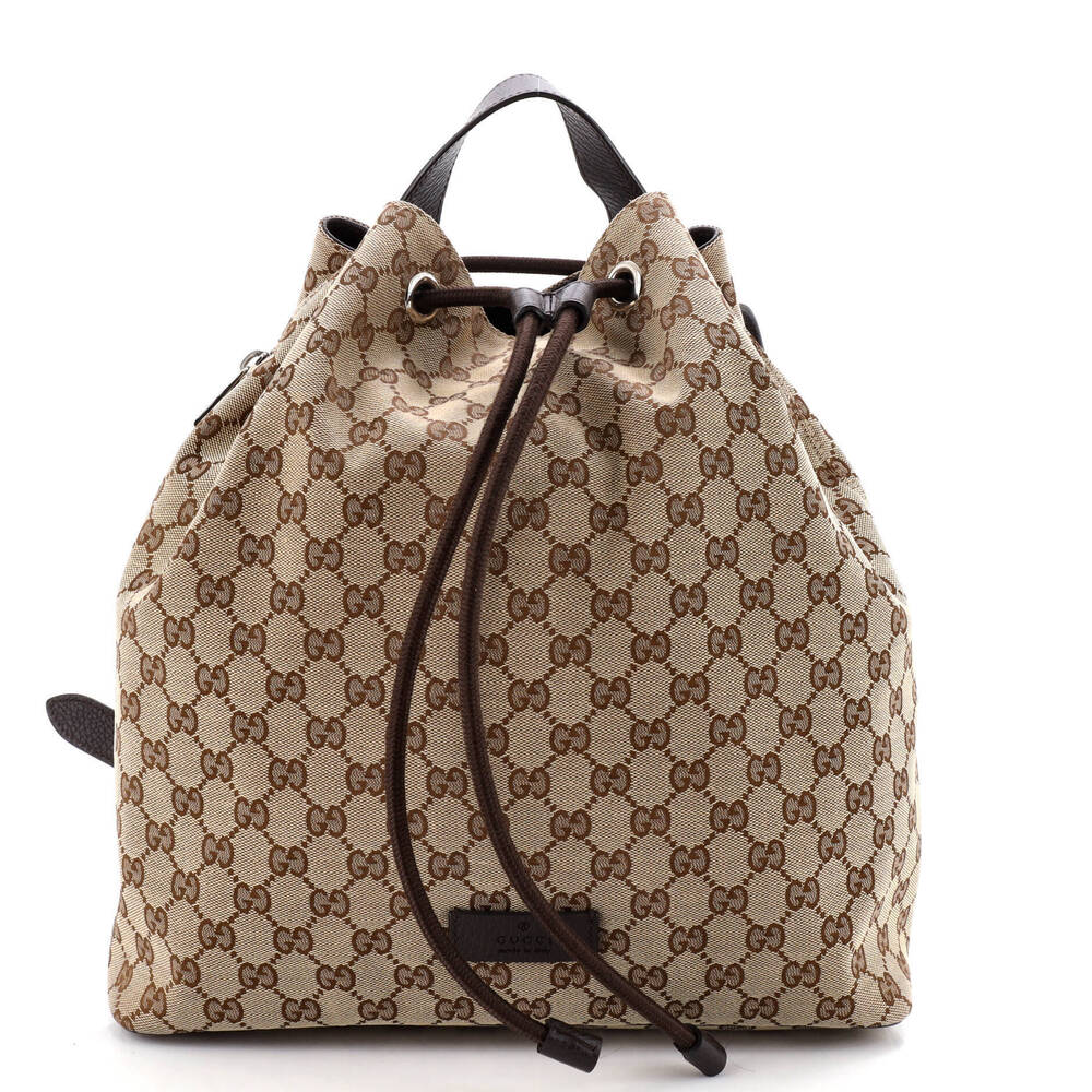 Gucci Medium Drawstring Backpack GG Canvas - image 1